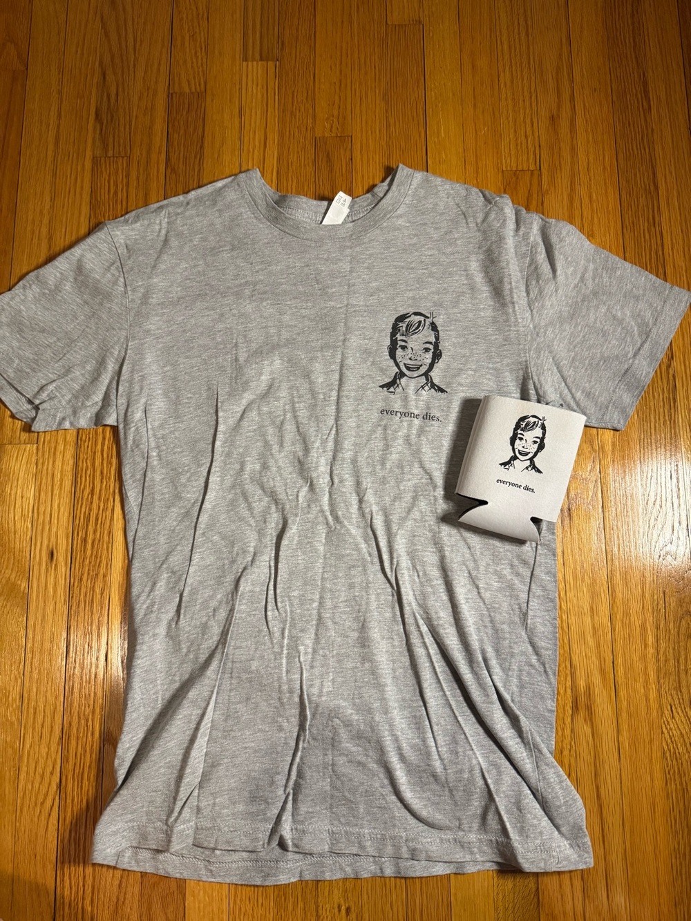 Gingium Everyone Dies Tee & Coozie Men’s Small